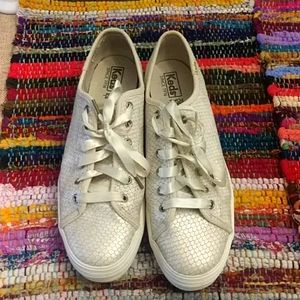 Keds size 11 metallic snake print tennis shoes